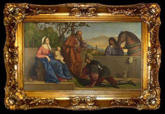 framed  Vincenzo Catena A Warrior adoring the Infant Christ and the Virgin, ta009-2